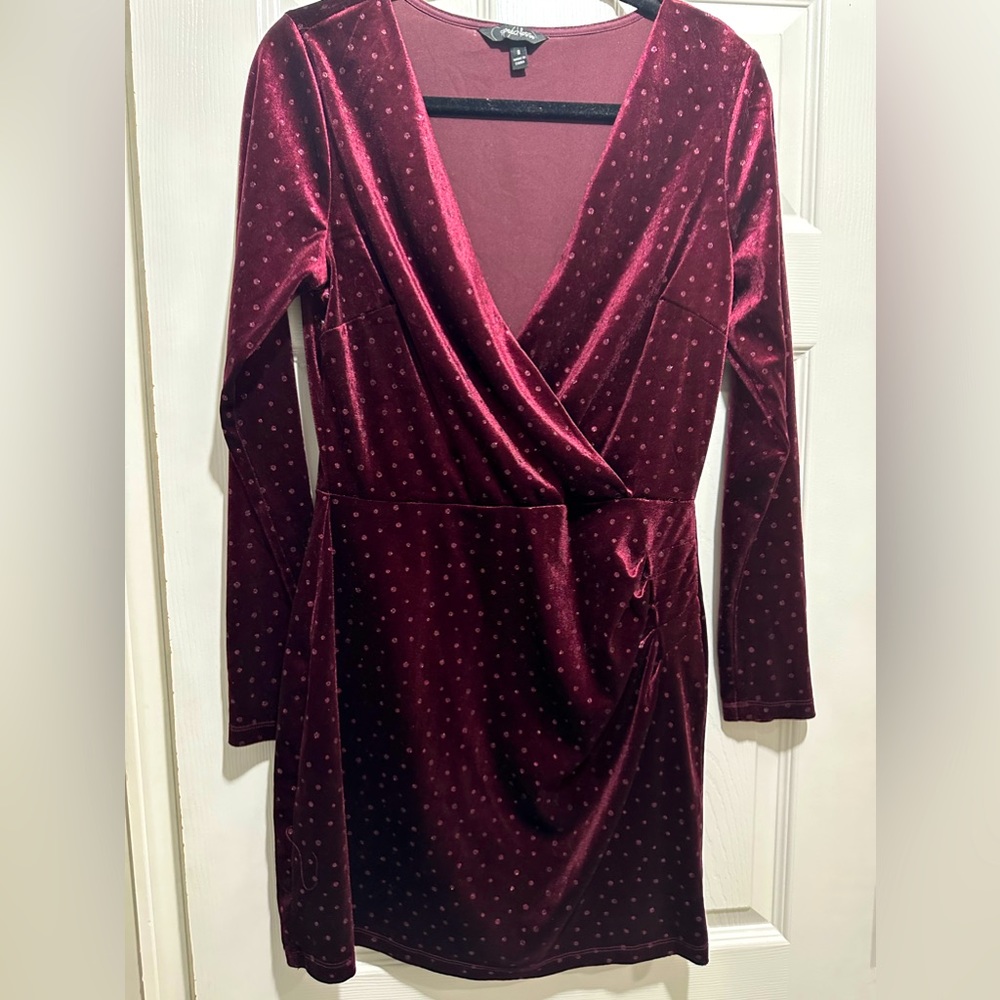 Glitter Velvet Wrap Style Dress